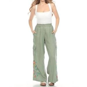 NEW JOHNNY WAS drawstring hem cargo pant marisol in hedge green